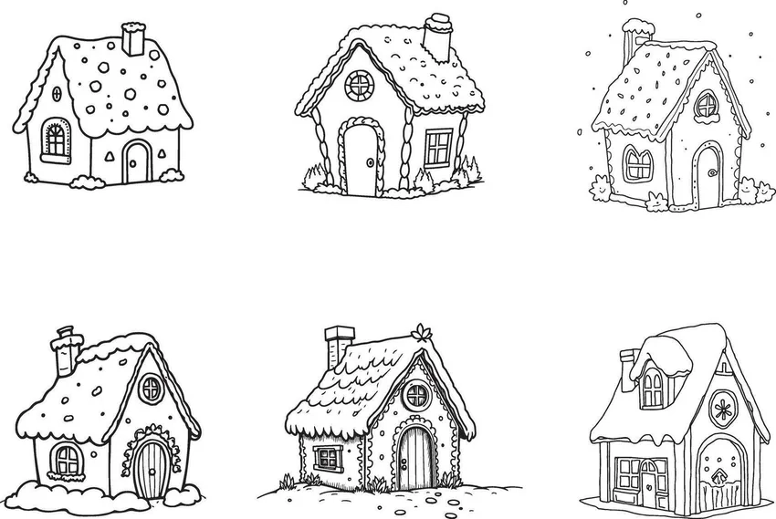 Tranh tô màu nhà màu sắc sinh động hấp dẫn bé