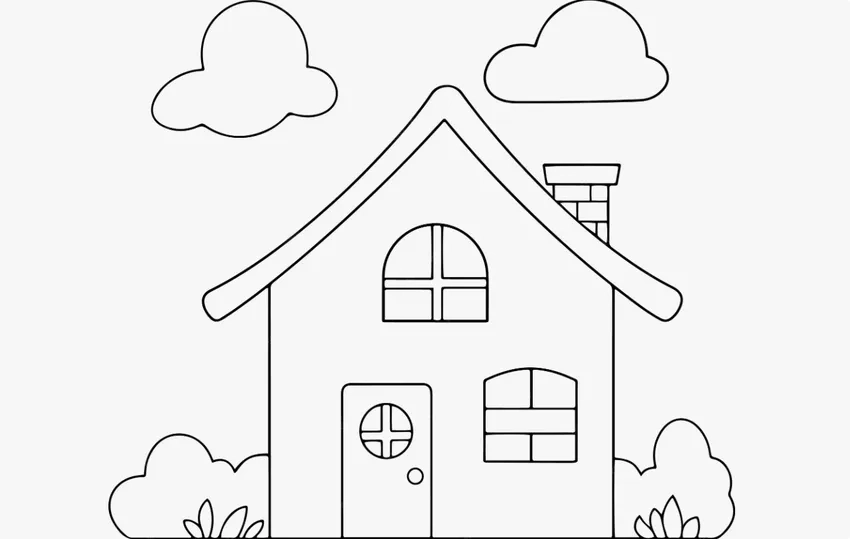 Tranh tô màu nhà cổ điển mang vẻ đẹp truyền thống