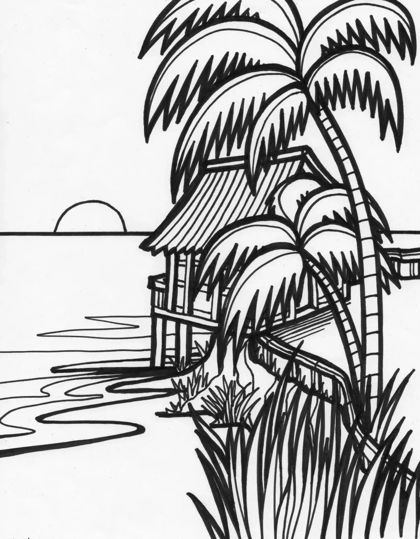 Khám phá tranh tô màu phong cảnh biển tuyệt đẹp cho bé