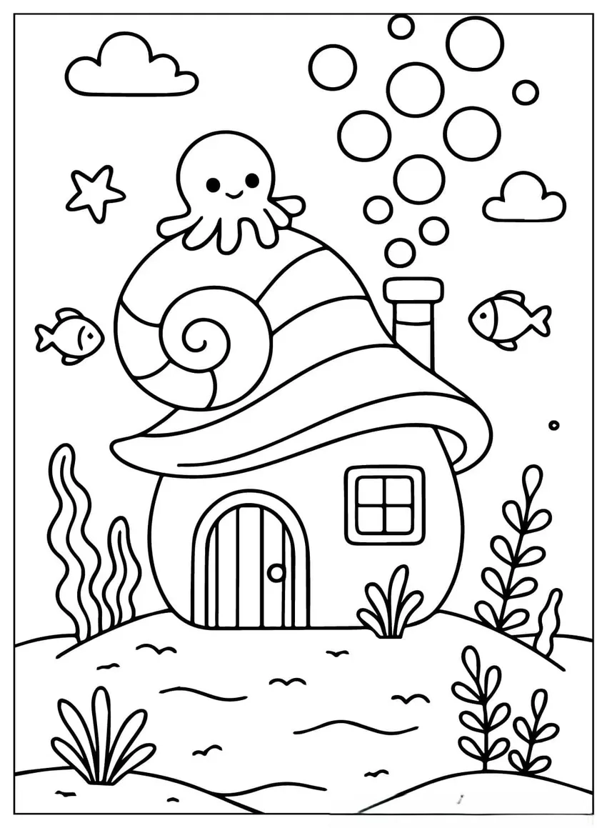 Sáng tạo không giới hạn với tranh tô màu nhà trên biển