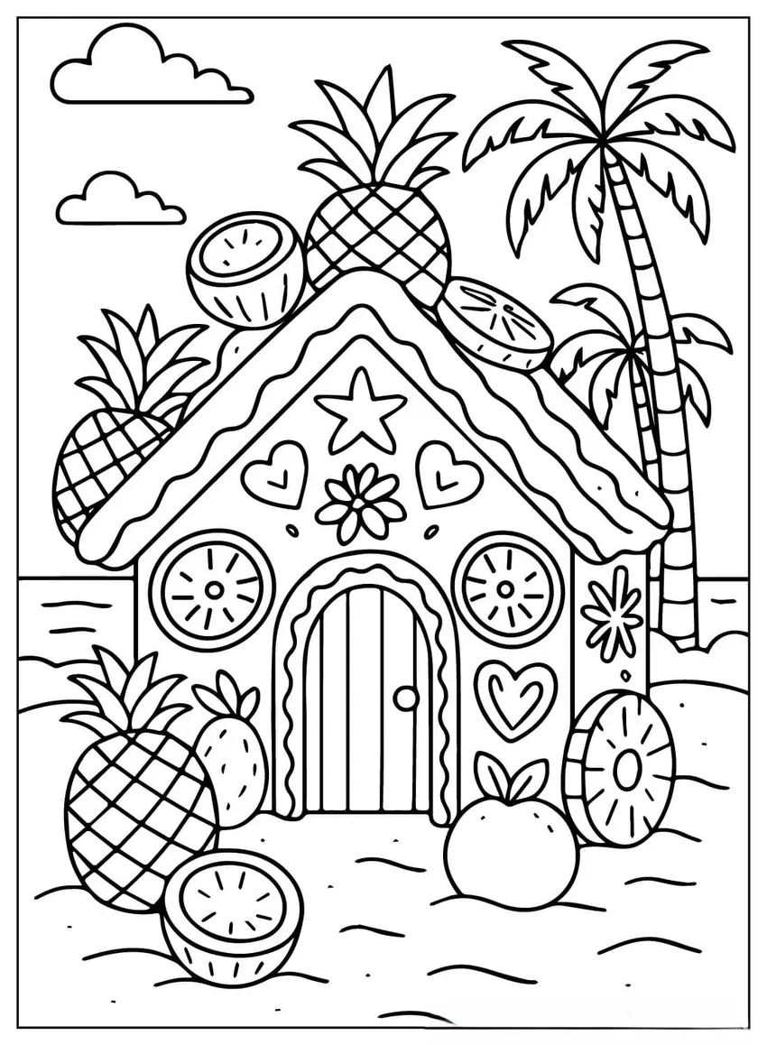 Tranh tô màu cảnh nhà – biển mang đến góc nhìn thư giãn