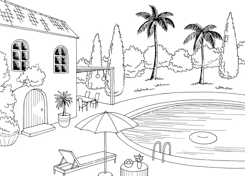 Bé dễ dàng tô màu tranh tô màu nhà biển đơn giản và đẹp