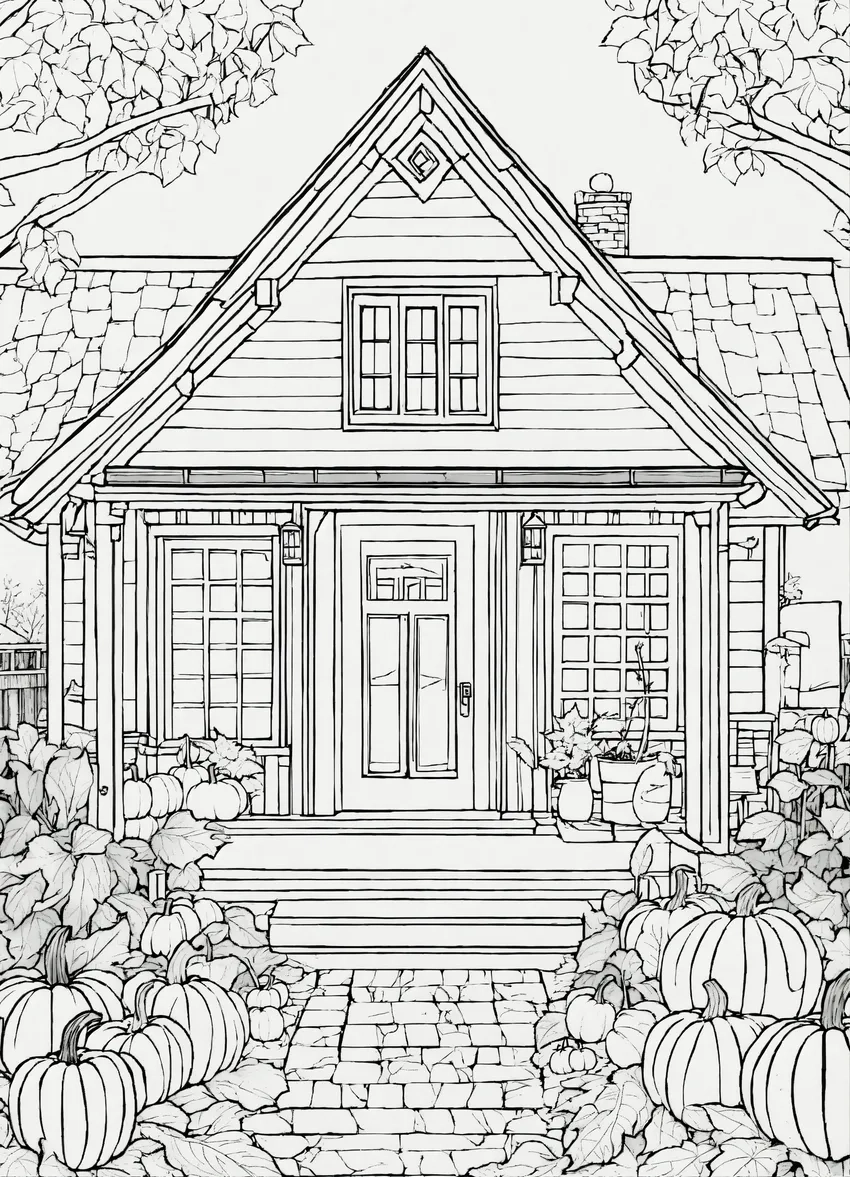 Tô màu tranh tô màu ngôi nhà vườn sinh động và đáng yêu