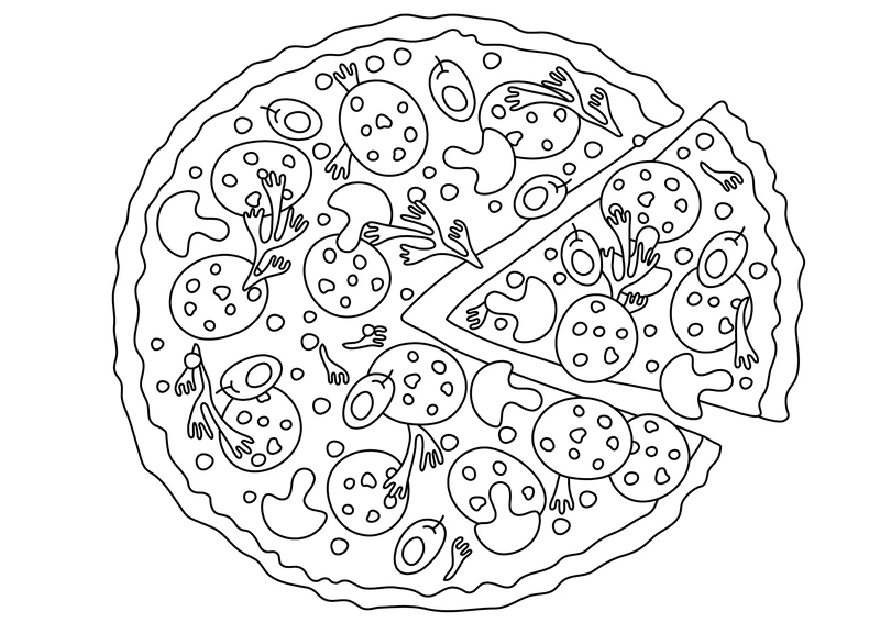 Tạo niềm vui với tranh tô màu pizza PNG