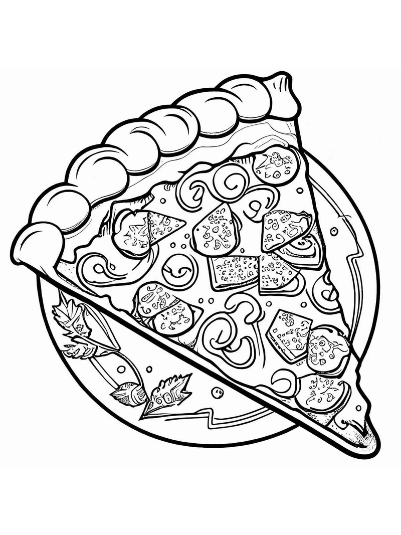 Bé thỏa sức tô với tô màu bánh pizza cho bé