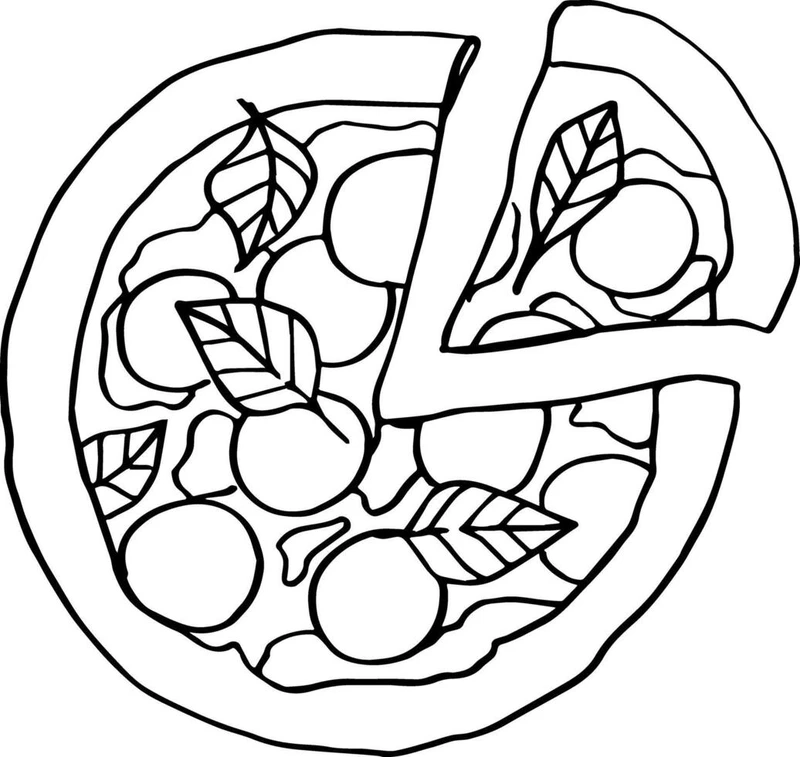 Bé tô vui vẻ với tranh tô màu pizza hình ảnh