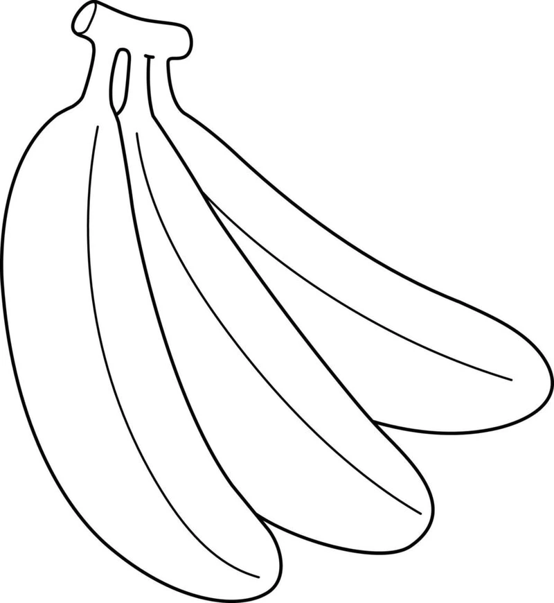 Hình đẹp tranh tô màu chuối trang trí dành cho lớp học và gia đình