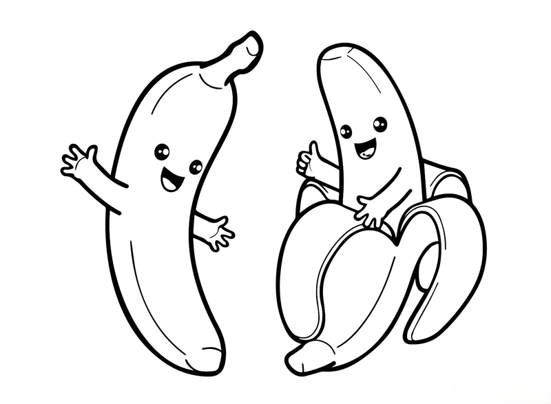 Đơn giản mà đẹp tranh tô màu chuối đơn giản cho bé dễ tải về