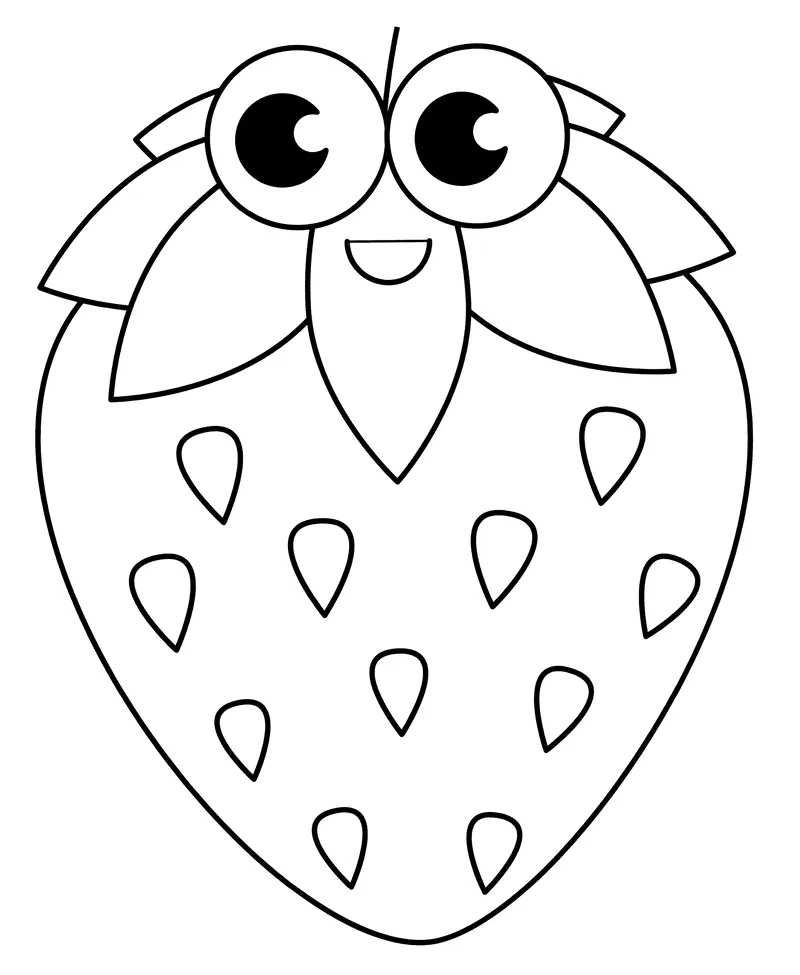 File tranh tô màu quả dâu tây PDF