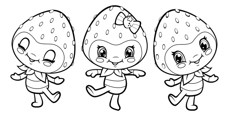 Tranh tô màu quả dâu tây tập tô