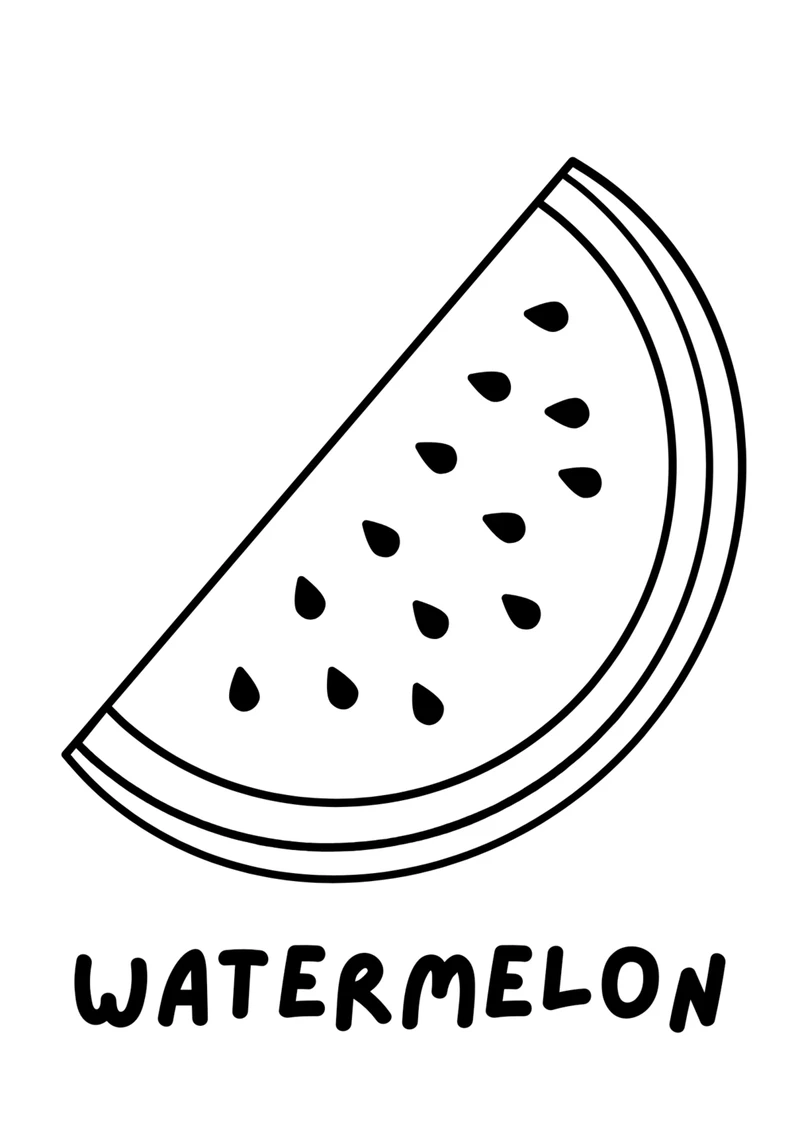 Tập tô cực dễ với tranh tô màu dưa hấu đơn giản cho bé
