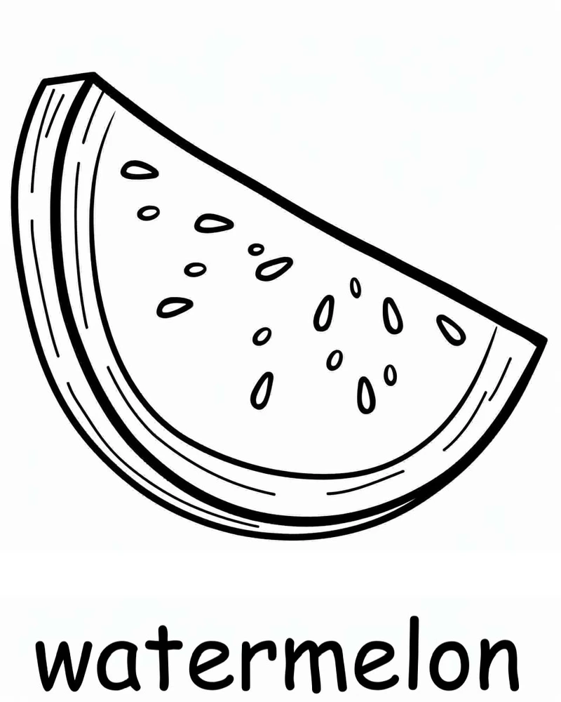 Học tô dễ dàng với tranh tô màu nửa quả dưa hấu sinh động