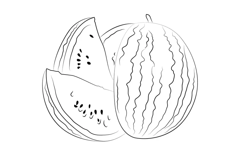 Sách tranh tô màu quả dưa hấu