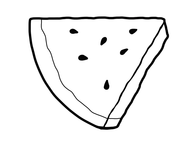 Hình vẽ tranh tô màu quả dưa hấu