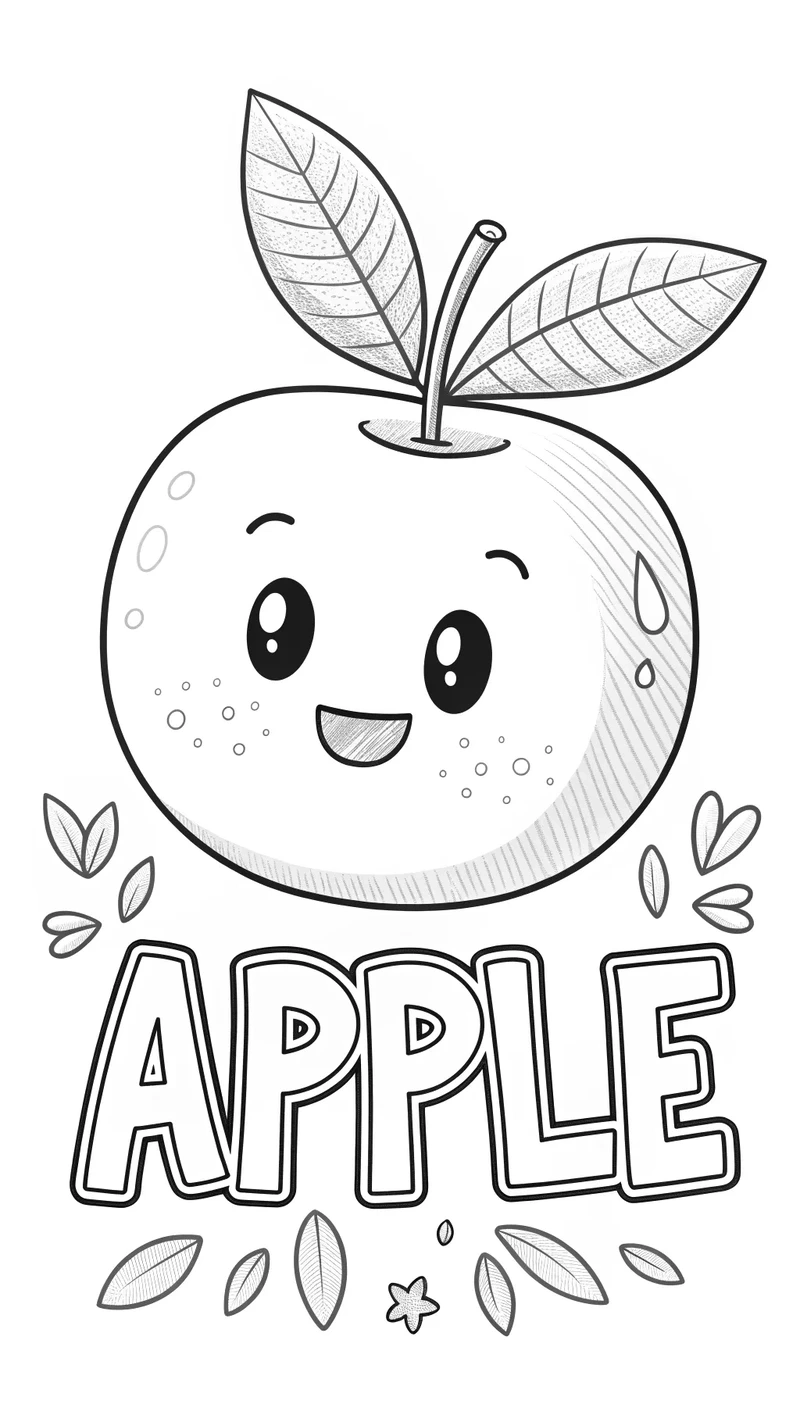 Thỏa sức tô màu vui nhộn với tranh tô màu quả táo đơn