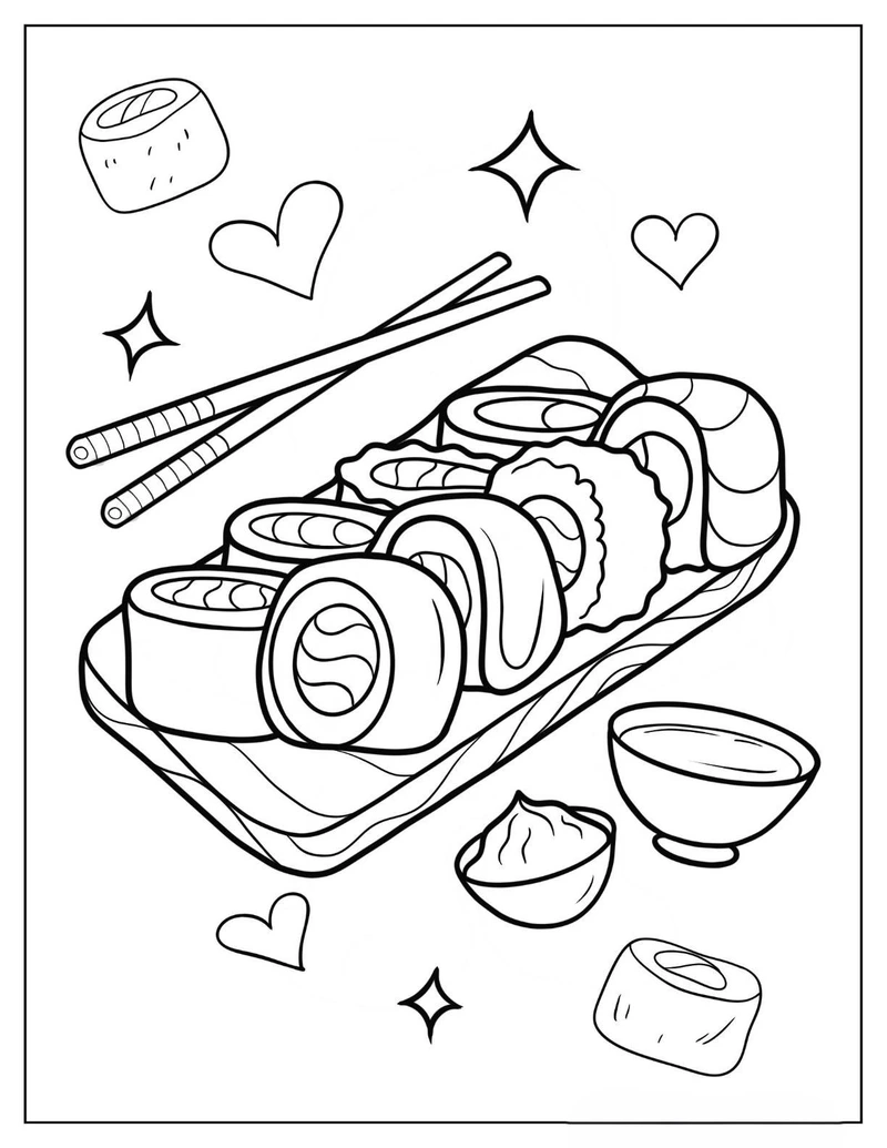 Tranh tô màu sushi là gì?