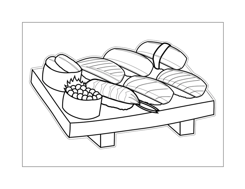 Bé vui sáng tạo với tranh tô màu sushi cho bé