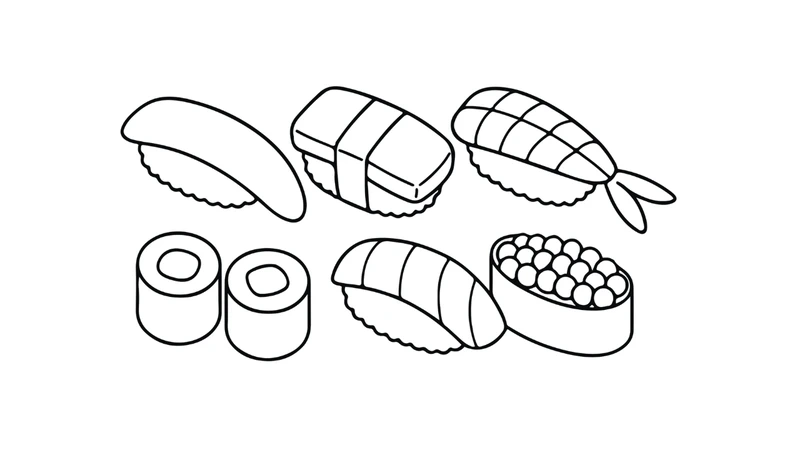In tranh tô màu sushi tiện lợi cho bé
