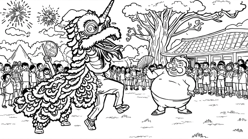 Tranh tô màu bé ngắm trăng tròn vành vạnh sáng tỏ