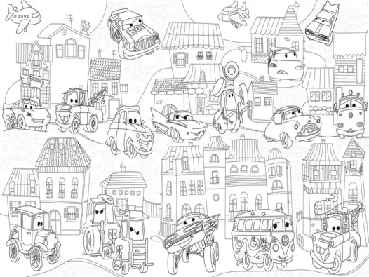 Bộ hình tô màu nhà và xe hơi chất lượng cao cho mọi lứa tuổi