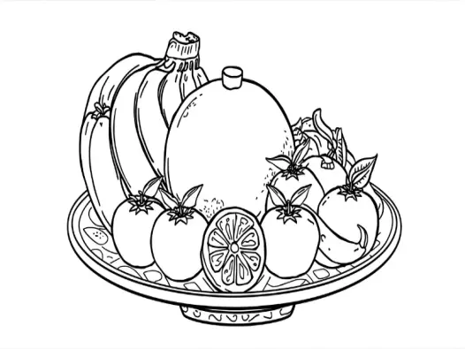 Tải 99+ hình tô màu Mâm Ngũ Quả đơn giản dễ vẽ