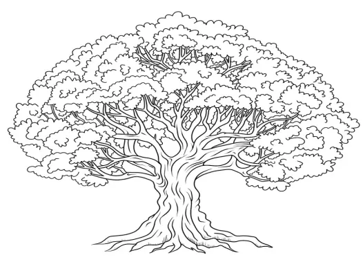 Tải ngay tranh tô màu cây cổ thụ giúp bé yêu nghệ thuật