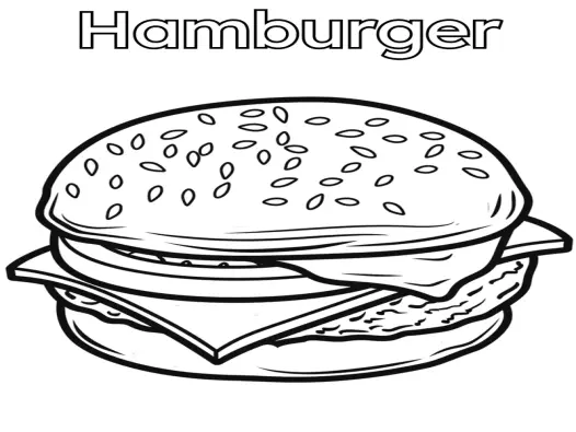 Bộ sưu tập tranh tô màu hamburger đáng yêu và vui nhộn