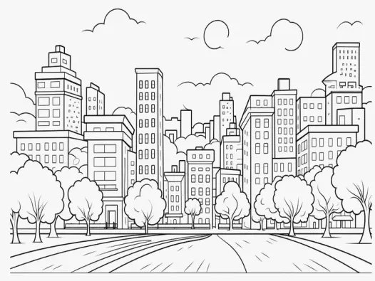 Khám phá bộ tranh tô màu khu đô thị đẹp nhất cho trẻ em