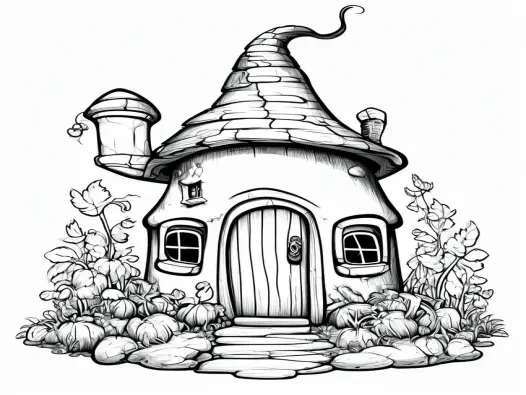 Tranh tô màu nhà cổ tích đẹp mê ly cho bé thỏa sức sáng tạo