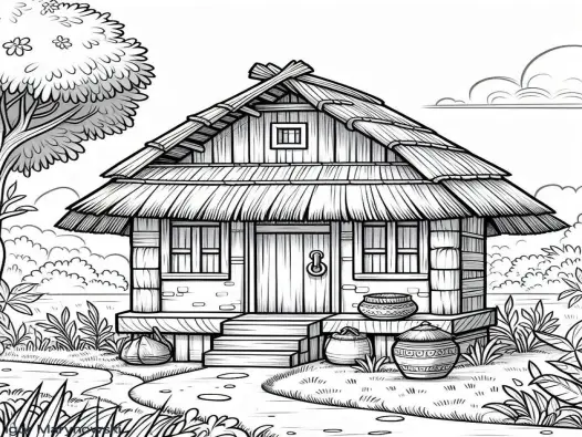 Tranh tô màu nhà cổ xưa mang đến trải nghiệm sáng tạo thú vị