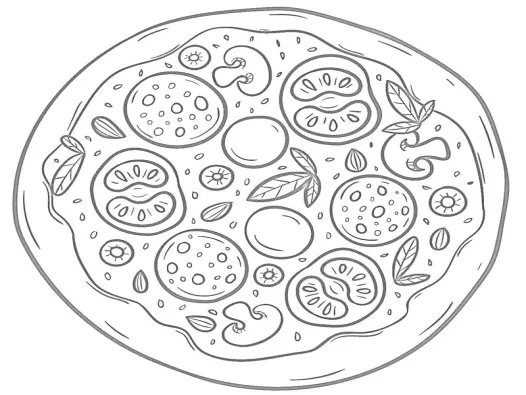 Tranh tô màu pizza đẹp dễ thương giúp bé sáng tạo mỗi ngày