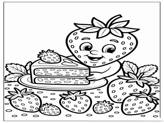 Tranh tô màu quả dâu tây đáng yêu cho bé thỏa sức sáng tạo