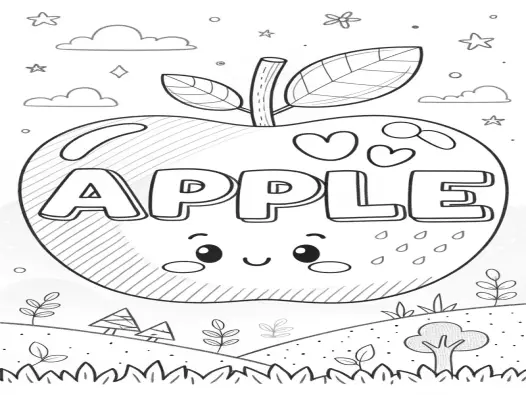 Khám phá tranh tô màu quả táo siêu dễ thương và thú vị